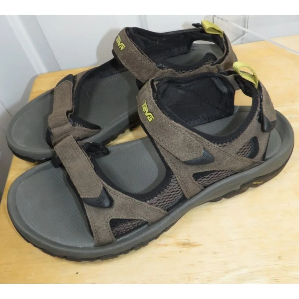 Teva Katavi Sandals Brown Leather Hiking Sport Adjustable S/N 4144 Men's Size 11